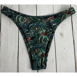 Culprit Get It Kraken Bikini‎ Swim Bottom S Green 1555